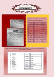 English Worksheet: compound nouns