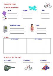 English Worksheet: FUN WITH TOYS AND COLORS!