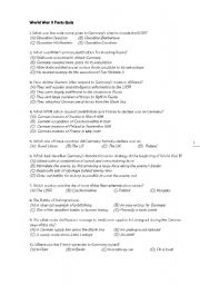 English Worksheet: World War 2 QUiz