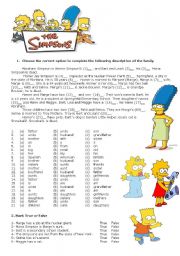 English Worksheet: The Simpsons