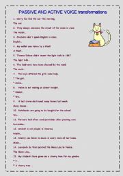 English Worksheet: Passive Rewriting Activity