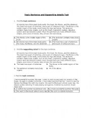 English Worksheet: Topic Sentences