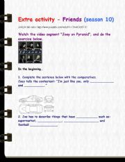 English Worksheet: Video Comprehension Activity based on  