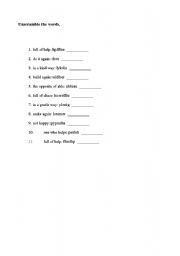 English worksheet: Unscrumble