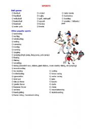 English worksheet: Sports