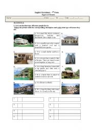 English Worksheet: Types of houses