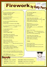 English Worksheet: Firework - 3 different exercises - 