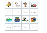 English Worksheet: Free time activities Memory Game (part 01) 