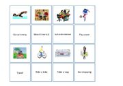 English Worksheet: Free time activities Memory Game (part 02)