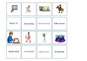 English Worksheet: Free time activities memory game (part 03)