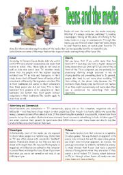 English Worksheet: Teens and the media