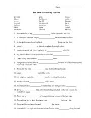 English Worksheet: Three Hundred Pesos by Manuela Williams Crosno vocabulary exercise