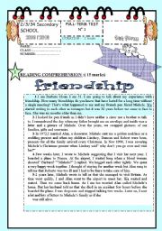 English Worksheet: friendship
