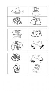 English worksheet: Clothes domino