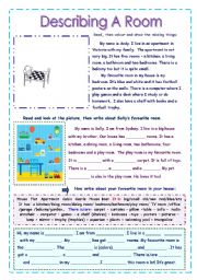 English Worksheet: Describing a Room 