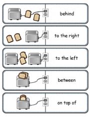 English Worksheet: Where is the Toast Preposition Dominoes and  Memory Cards with Poster and Poem Part 1 of 3