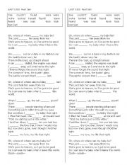 English Worksheet: past tense practice LAST KISS song