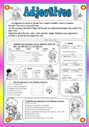 English Worksheet: Adjectives