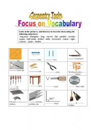 English Worksheet: Carpentry tools: Technical English