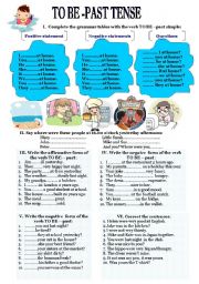 English Worksheet: TO BE -past tense