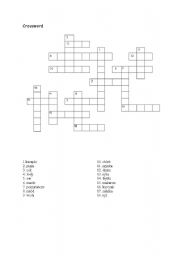 English worksheet: Food crossword