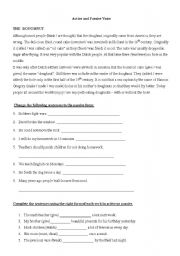 English Worksheet: active and passive voice