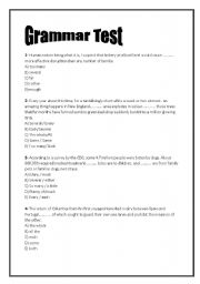 English Worksheet: Grammar Test