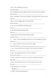 English Worksheet: Reported speech rewrite exercises/test