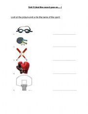 English worksheet: guess the sport