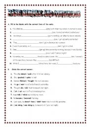 English Worksheet: PAST SIMPLE AND CONTINUOUS