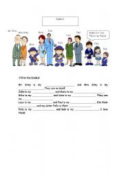 English Worksheet: family