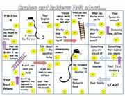 English Worksheet: Snakes and Ladders: talk about