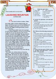 English Worksheet: LAUGHING MOUNTAIN