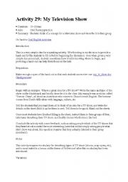 English Worksheet: Television how