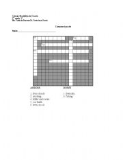 English Worksheet: Crossword