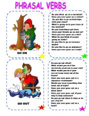 English Worksheet: PHRASAL VERBS CARD NO. 15