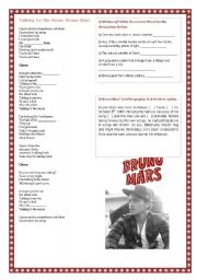 English Worksheet: Talkin to the moon- bruno mars