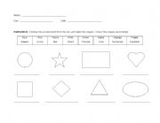 English worksheet: Shapes and Colors