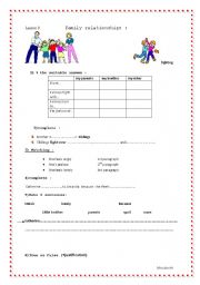 English Worksheet: family relationships