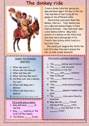 English Worksheet: The donkey ride