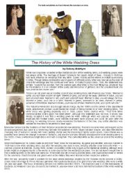 English Worksheet: white wedding dress history