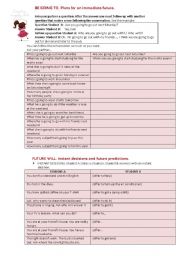 English Worksheet: Plans and Predictions