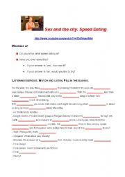 English Worksheet: Sex and the city. Speed dating. Listening