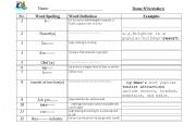 English worksheet: vocabulary