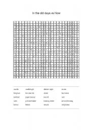 English worksheet: In the old days vs Now