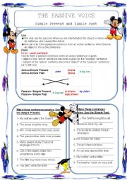 English Worksheet: The Passive Voice-Simple Present and Simple Past