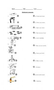 English Worksheet: classroom instructions 3