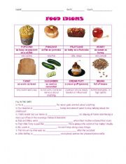 English Worksheet: Food Idioms