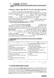 English Worksheet: mid term test 1 3rd year S.Ed Tunisian pupils 