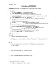 English Worksheet: Test I